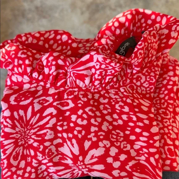 Gibson Red and Pink Patterned Fabric size L Brand new top - Picture 6 of 6